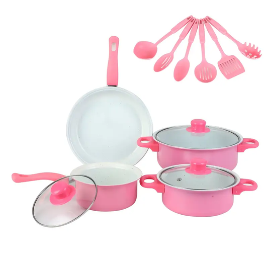 13pcs Deluxe Non-Stick Cookware Set - Pans for Outdoor Sets Kitchen Utensils Essentials, Perfect for Home Cooking And Meal Preparation Kitchen Cookware Gifts for Friends And Family, Easter Gifts